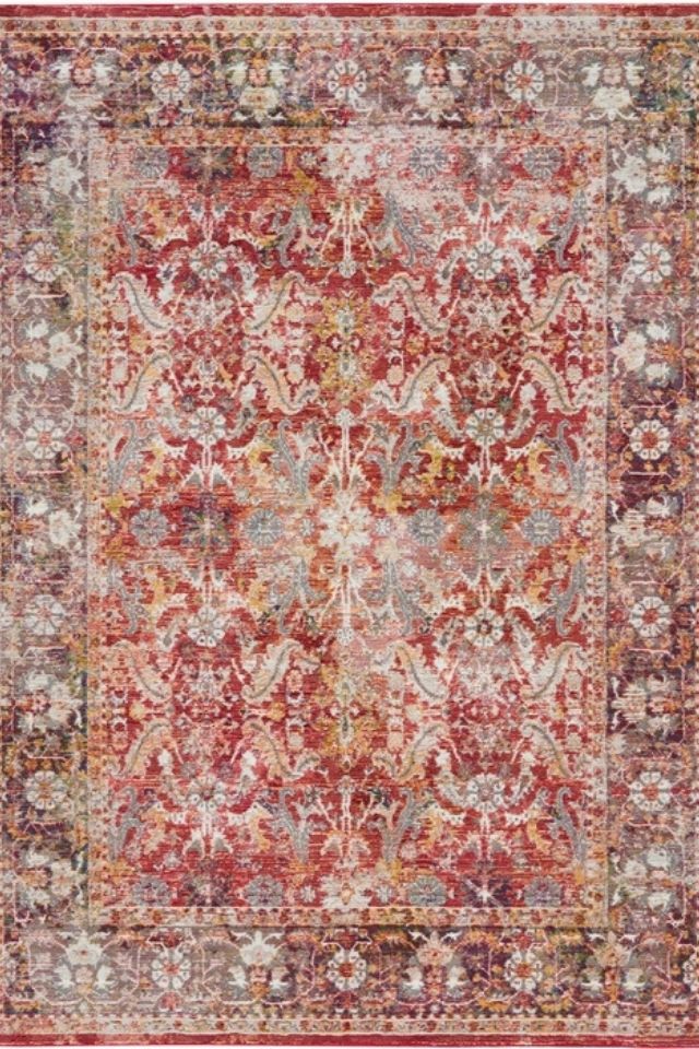 Nourison area rug with red and beige colors